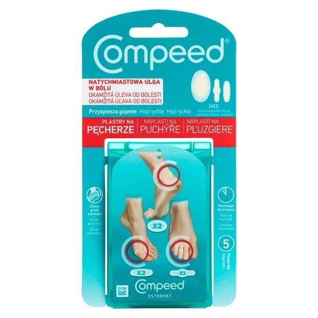 COMPEED Plastry na pęcherze mix 5 sztuk | drogeria-zdrowie.com.pl