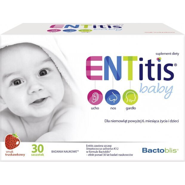 ENTITIS BABY, na odporność dla noworodków truskawka, 30 saszetek | drogeria-zdrowie.com.pl