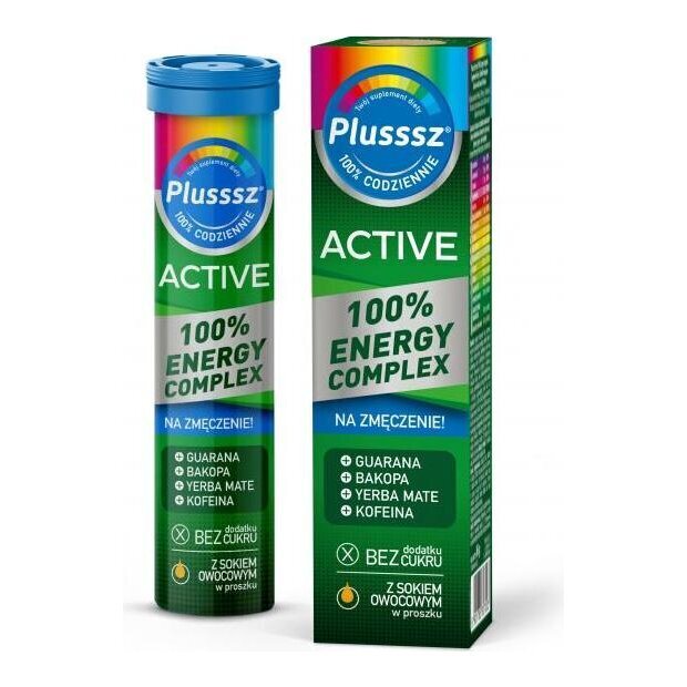 Plusssz Active 100% Energy Complex 20 tabletek musujących | drogeria-zdrowie.com.pl