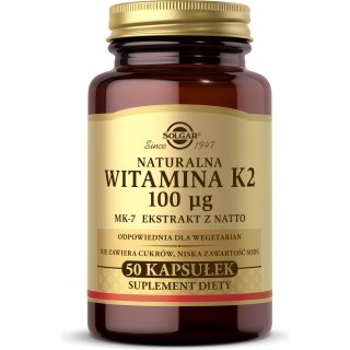 SOLGAR Witamina K2 naturalna 50 kapsułek