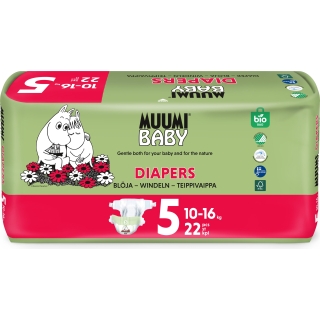 MUUMI Pieluszki 5+ MAXI 10-16 kg EKO 22 sztuki