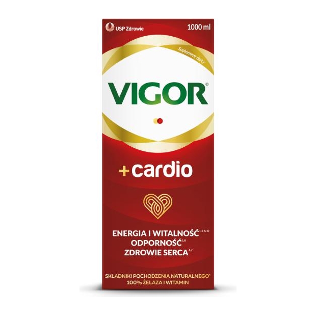 VIGOR+ CARDIO, Witaminy i Żelazo, płyn 1000 ml | drogeria-zdrowie.com.pl