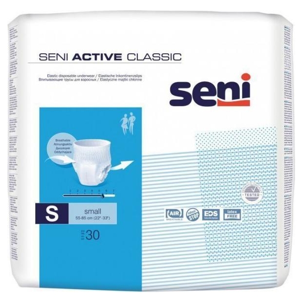 Majtki chłonne SENI ACTIVE CLASSIC small 30 sztuk | drogeria-zdrowie.com.pl
