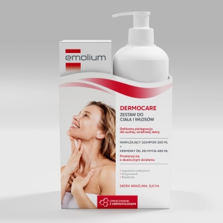 EMOLIUM DERMOCARE Zestaw nawilżający szampon 200 ml + kremowy żel do mycia 400 ml