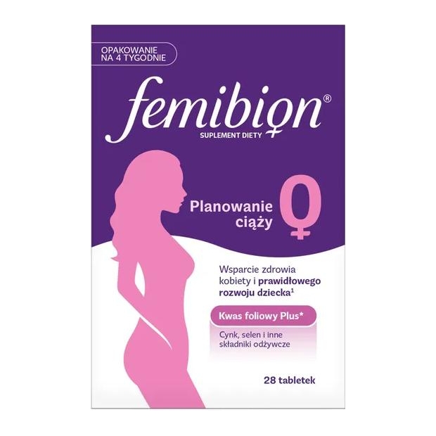 Femibion 0 Planowanie ciąży kwas foliowy 28 tabletek | drogeria-zdrowie.com.pl
