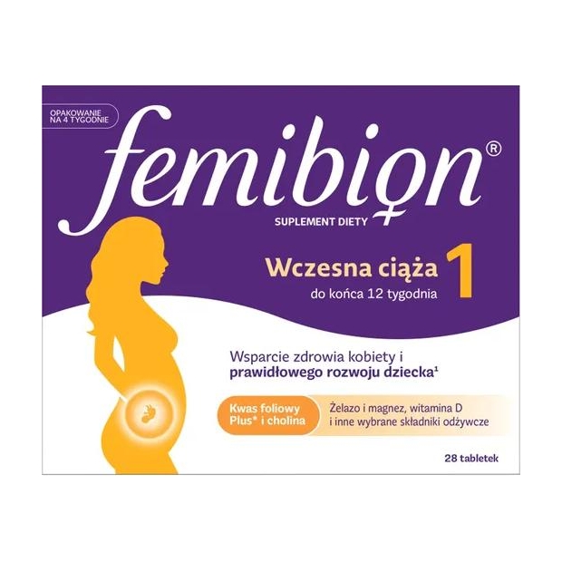 Femibion 1 Wczesna ciąża 28 tabletek | drogeria-zdrowie.com.pl