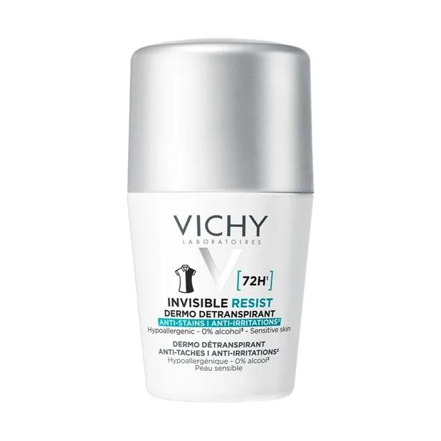 VICHY Invisible Resist 72h antyperspirant roll-on przeciw śladom, 50 ml | drogeria-zdrowie.com.pl