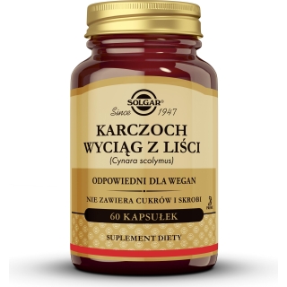 SOLGAR Karczoch wyciąg z liści 60 kapsułek
