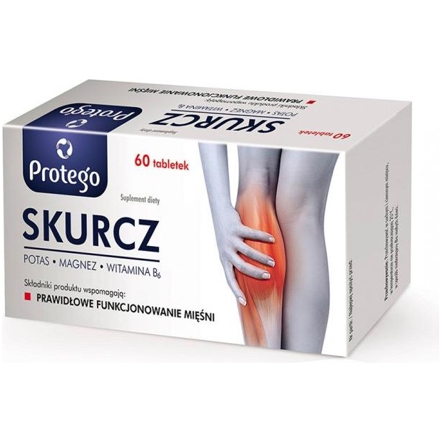 Skurcz Magnez Potas Witamina B6 Protego 60 tabletek | drogeria-zdrowie.com.pl