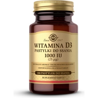 SOLGAR Witamina D3 1000 IU 25 ug, 100 pastylek