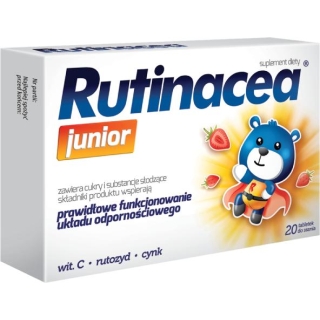 RUTINACEA JUNIOR, tabletki do ssania, 20 sztuk