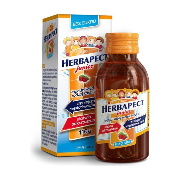 HERBAPECT JUNIOR Bez cukru syrop, 110 g | drogeria-zdrowie.com.pl