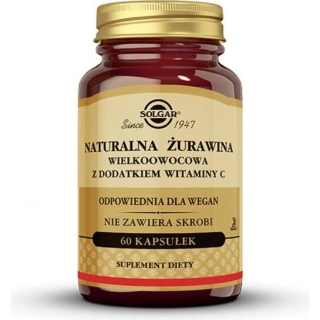 SOLGAR Naturalna Żurawina Wielkoowocowa, 60 kapsułek