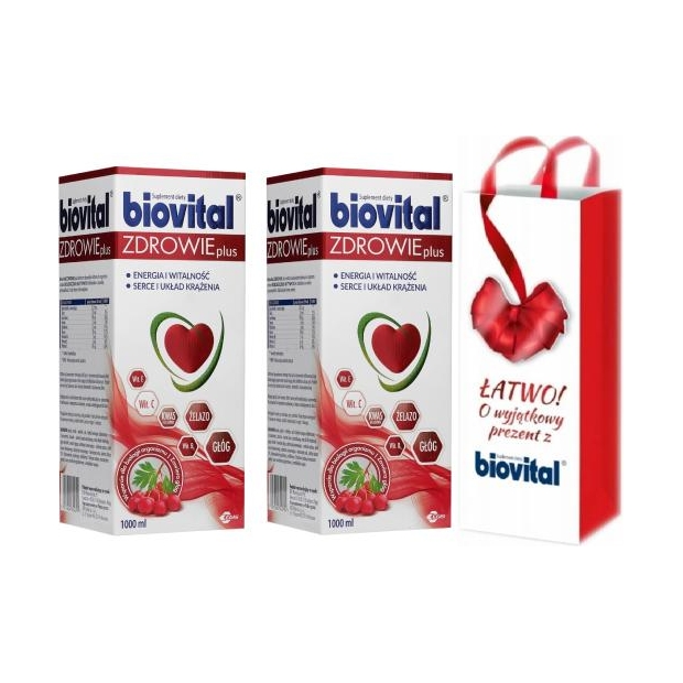 2 x Biovital Zdrowie Plus,1000 ml + torba gratis | drogeria-zdrowie.com.pl