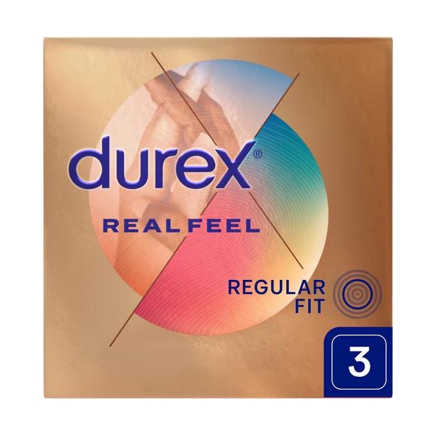 DUREX Real Feel Prezerwatywy, 3 sztuki | drogeria-zdrowie.com.pl