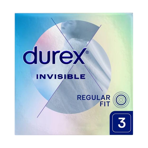 DUREX Invisible Prezerwatywy, 3 sztuki | drogeria-zdrowie.com.pl