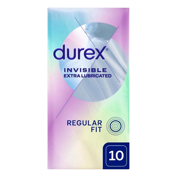 DUREX Invisible Prezerwatywy dodatkowo nawilżane, 10 sztuk | drogeria-zdrowie.com.pl