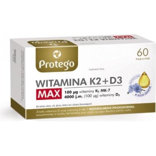 PROTEGO Witamina K2 + D3 Max, 60 kapsułek