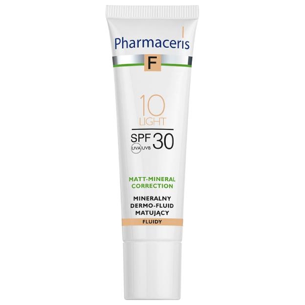 PHARMACERIS F Mineralny Dermo-Fluid matujący light 10 SPF30, 30 ml | drogeria-zdrowie.com.pl