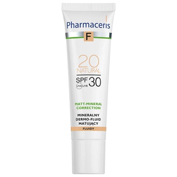 PHARMACERIS F Mineralny Dermo-Fluid matujący natural 20 SPF30, 30 ml | drogeria-zdrowie.com.pl