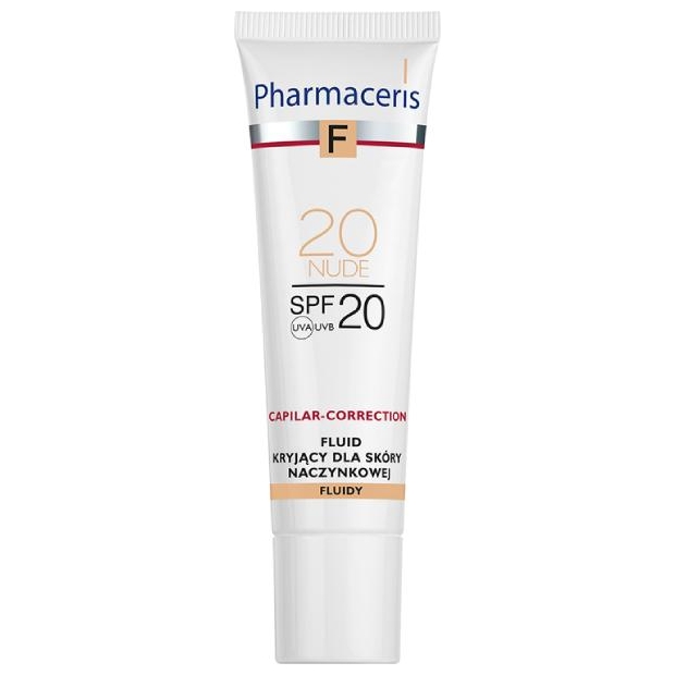 PHARMACERIS F Fluid kryjący do skóry naczynkowej Nude 20 SPF20, 30 ml | drogeria-zdrowie.com.pl