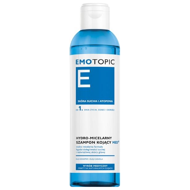 EMOTOPIC Med+ Hydro-micelarny szampon do mycia włosów kojący, 250 ml | drogeria-zdrowie.com.pl