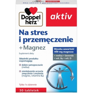 DOPPELHERZ AKTIV Na stres i przemęczenie + magnez, 30 tabletek