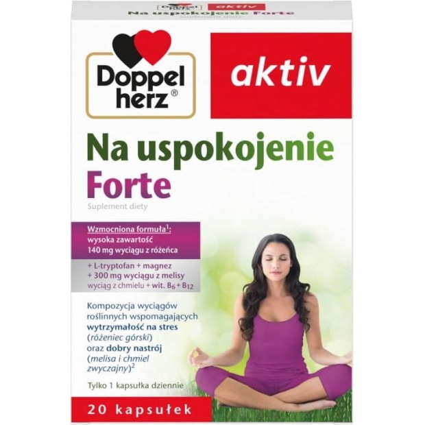 DOPPELHERZ AKTIV Na Uspokojenie Forte, 20 kapsułek | drogeria-zdrowie.com.pl