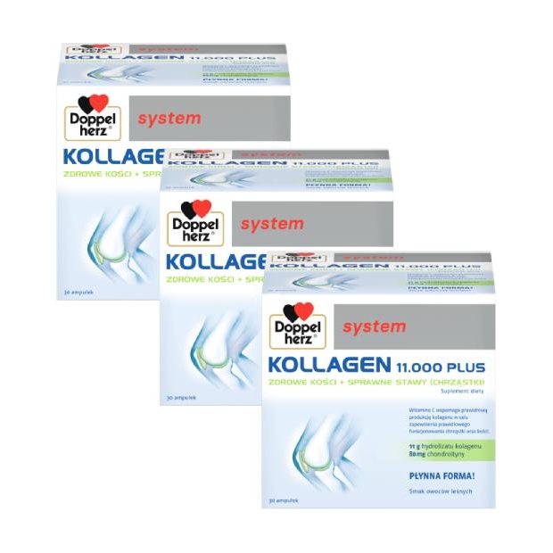 3 x Doppelherz System Kollagen 11.000 PLUS | drogeria-zdrowie.com.pl