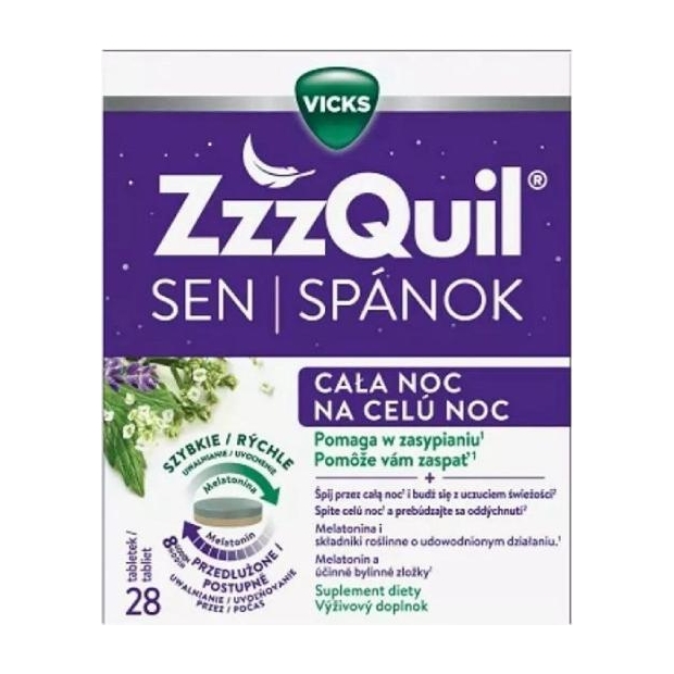 ZzzQuil Sen cała noc, 28 tabletek | drogeria-zdrowie.com.pl