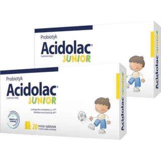 2 x Acidolac Junior o smaku białej czekolady, 20 misiotabletek