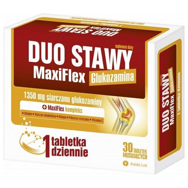 Duo Stawy MaxiFlex Glukozamina 30 tabletek musujących | drogeria-zdrowie.com.pl