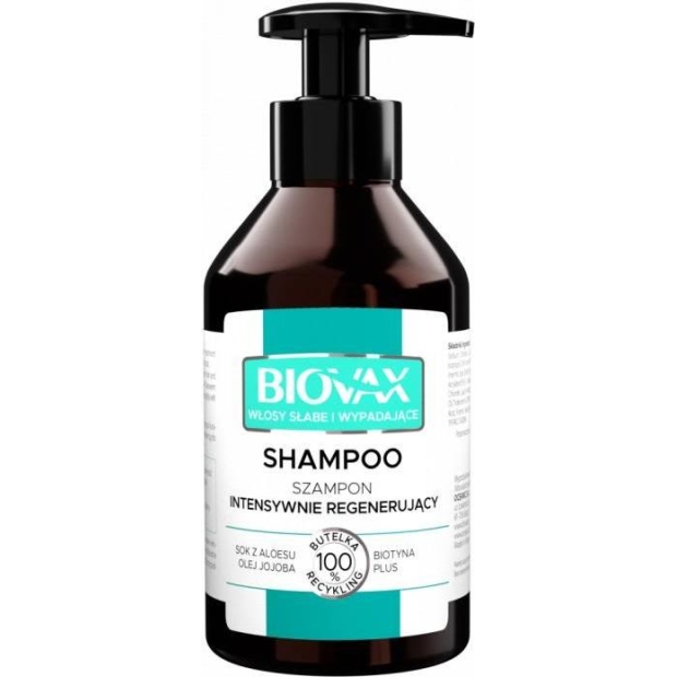 BIOVAX Szampon intensywnie regenerujący do włosów słabych, 200 ml | drogeria-zdrowie.com.pl
