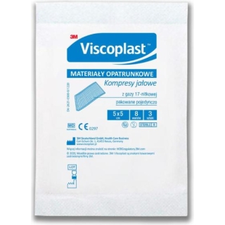 VISCOPLAST Kompresy jałowe z gazy 17 nitkowe 5x5cm, po 3 sztuki