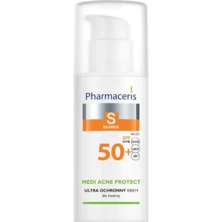 PHARMACERIS S Medi Acne Protect Krem do twarzy i okolic oczu wodoodporny SPF 50+, 50 ml