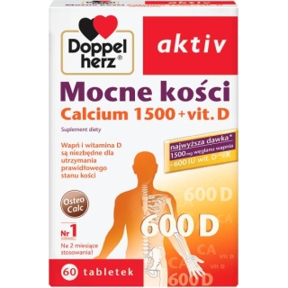 DOPPELHERZ AKTIV Mocne Kości Calcium 1500+ witamina D, 60 tabletek