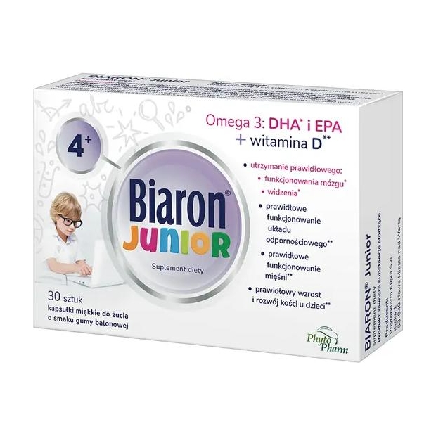BIARON Junior do żucia, 30 kapsułek | drogeria-zdrowie.com.pl