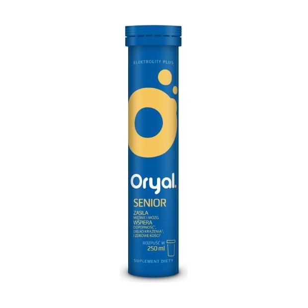 ORYAL SENIOR tabletki musujące, 20 sztuk | drogeria-zdrowie.com.pl