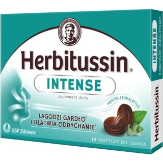 HERBITUSSIN Intense pastylki do ssania, 10 sztuk