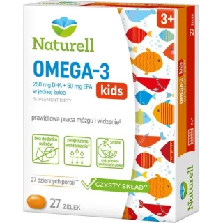 NATURELL Omega-3 kids żelki, 27 sztuk