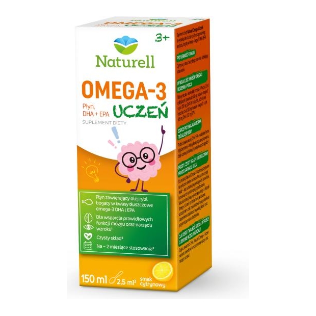 NATURELL Omega 3 Uczeń płyn, 150 ml | drogeria-zdrowie.com.pl