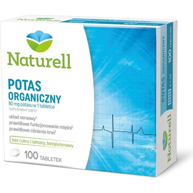 NATURELL Potas Organiczny, 100 tabletek | drogeria-zdrowie.com.pl