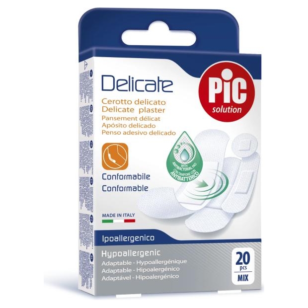PIC Delicate Mix plaster antybakteryjny, 20 sztuk | drogeria-zdrowie.com.pl