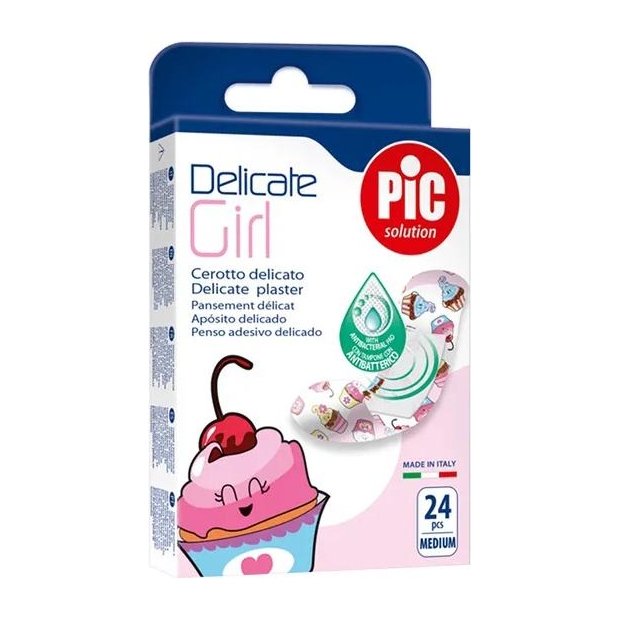 PIC Delicate Girl plaster antybakteryjny, 24 sztuki | drogeria-zdrowie.com.pl