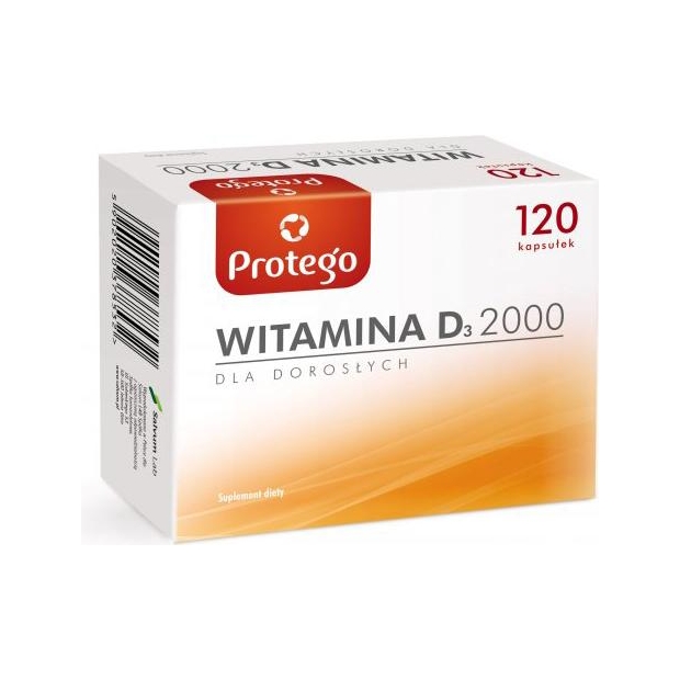 PROTEGO Witamina D 2000, 120 kapsułek | drogeria-zdrowie.com.pl
