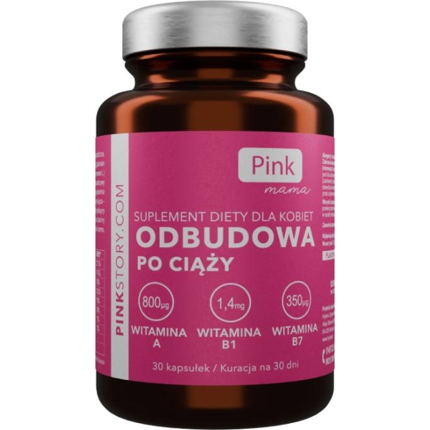 PINK Mama odbudowa po ciąży, 30 kapsułek | drogeria-zdrowie.com.pl