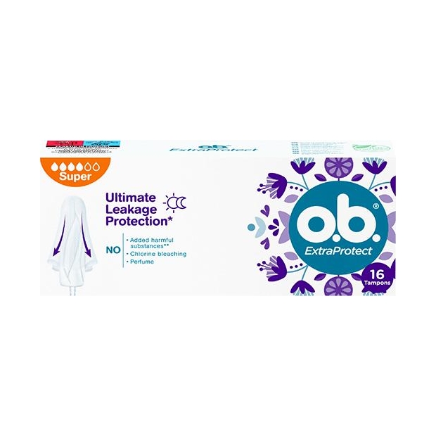 O.B. Tampony ExtraProtect super, 16 sztuk | drogeria-zdrowie.com.pl