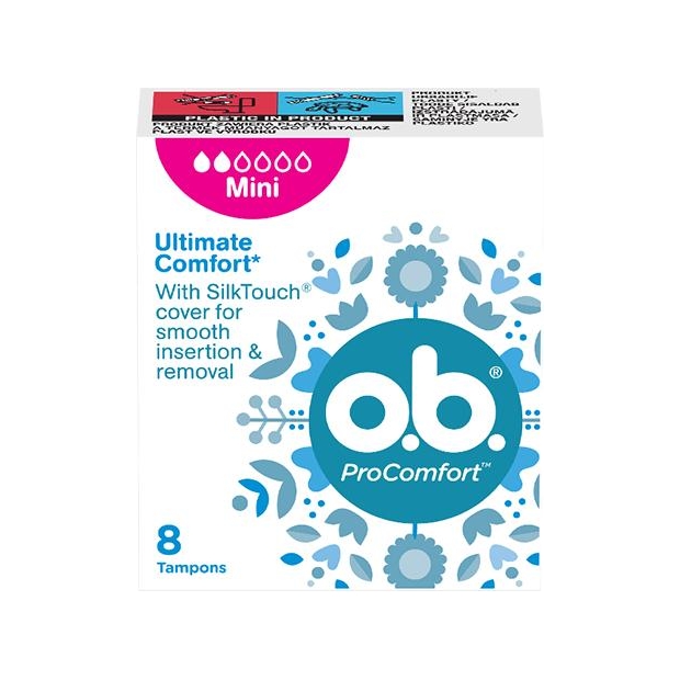 O.B. Tampony ProComfort higieniczne mini, 8 sztuk | drogeria-zdrowie.com.pl
