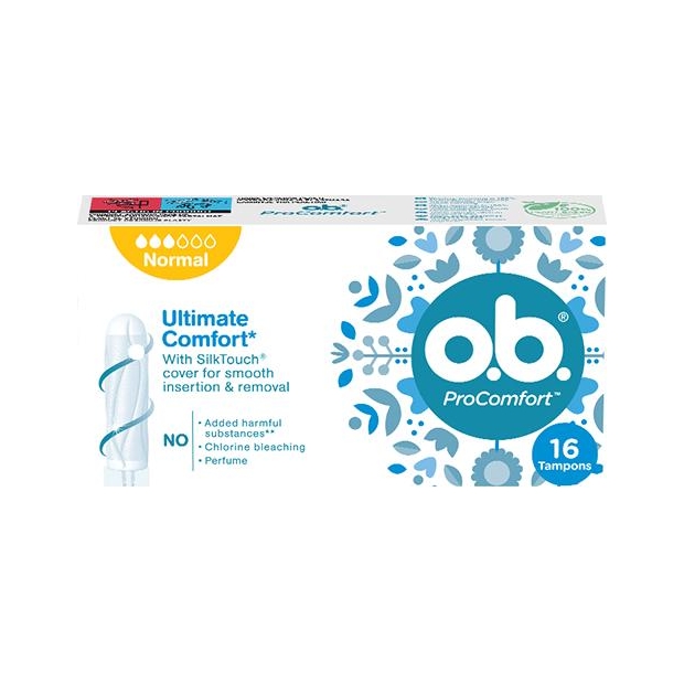 O.B. Tampony ProComfort normal, 16 sztuk | drogeria-zdrowie.com.pl