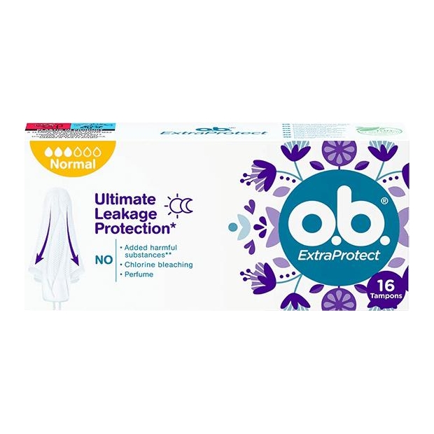 O.B. Tampony ExtraProtect normal, 16 sztuk | drogeria-zdrowie.com.pl